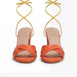 Sandalo con tacco Clara Orange da donna