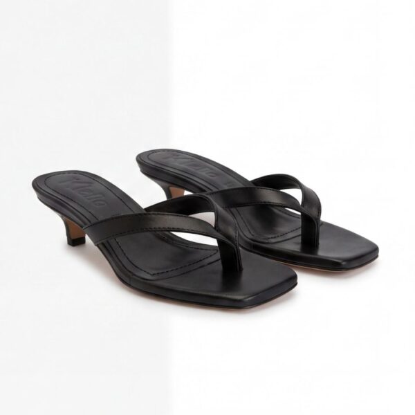 Linda Pure Black – sandalo con tacco da donna