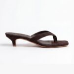 Sandalo con tacco Linda Dark Brown da donna