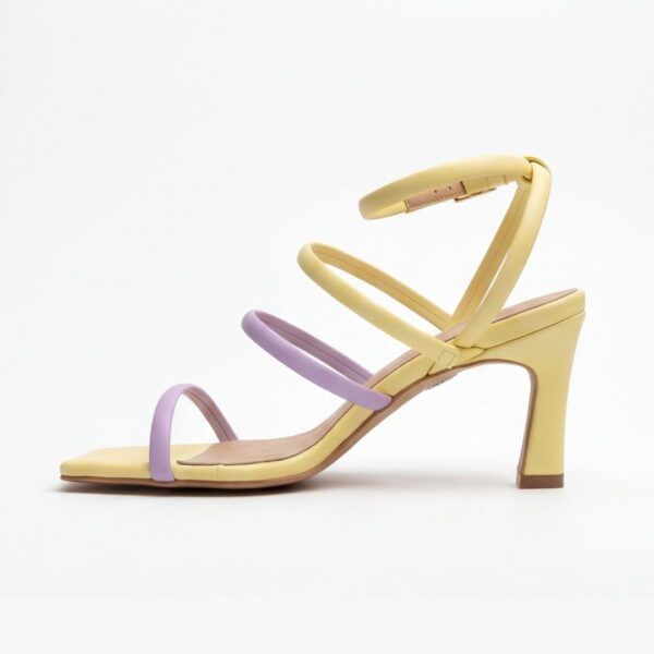 Sandalo con tacco da donna modello Chloe Light Yellow