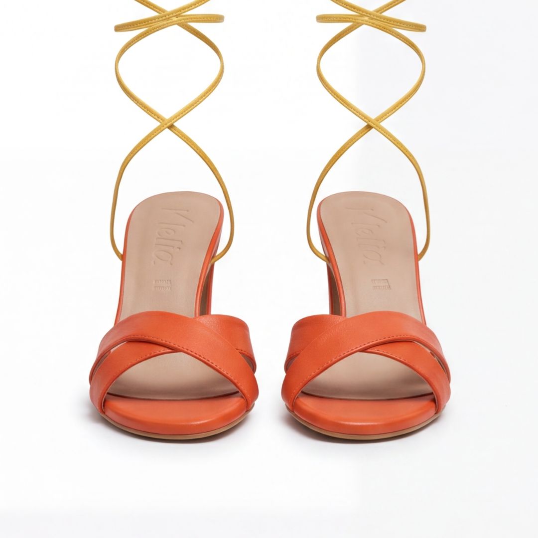 Sandalo con tacco Clara Orange da donna