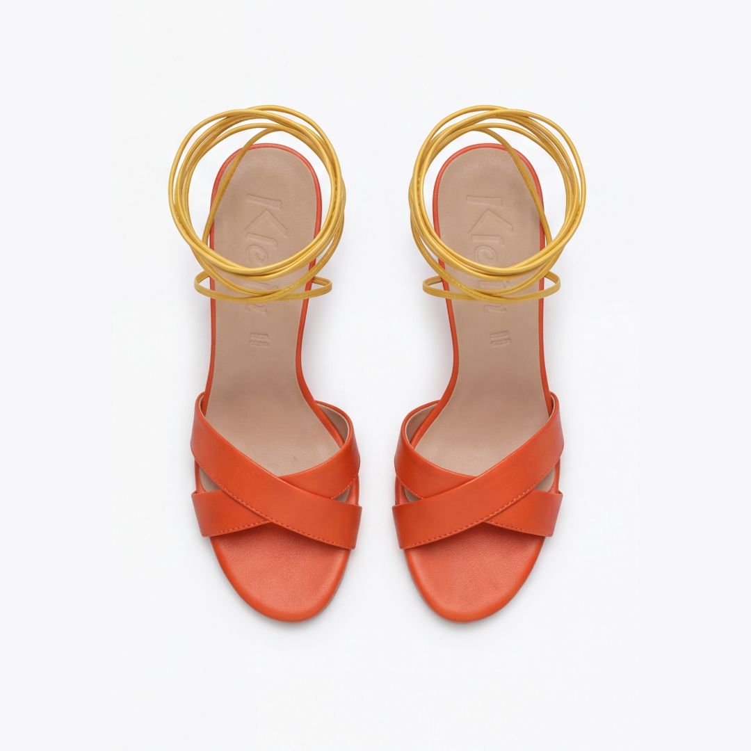Clara Orange, sandalo con tacco da donna