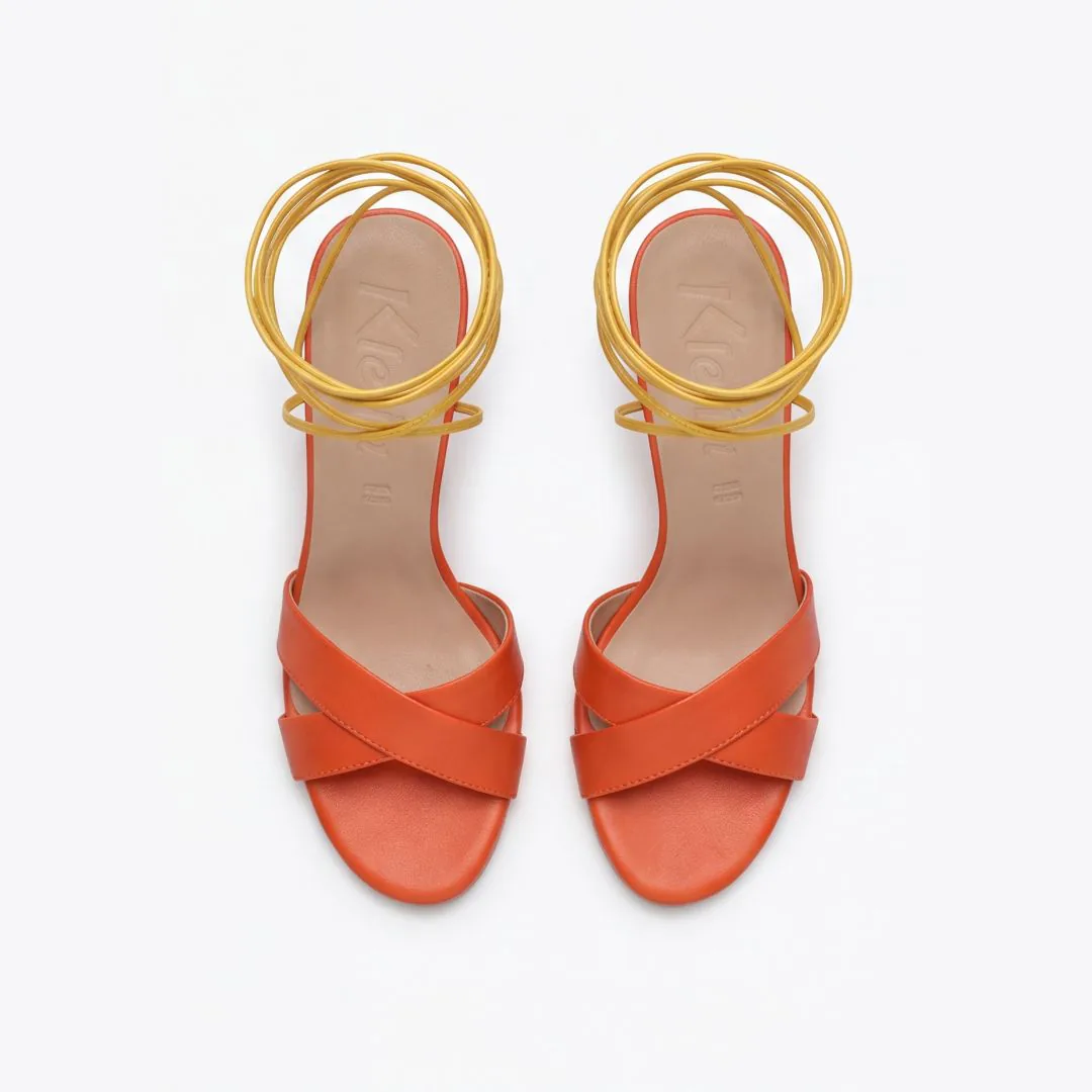 Clara Orange, sandalo con tacco da donna