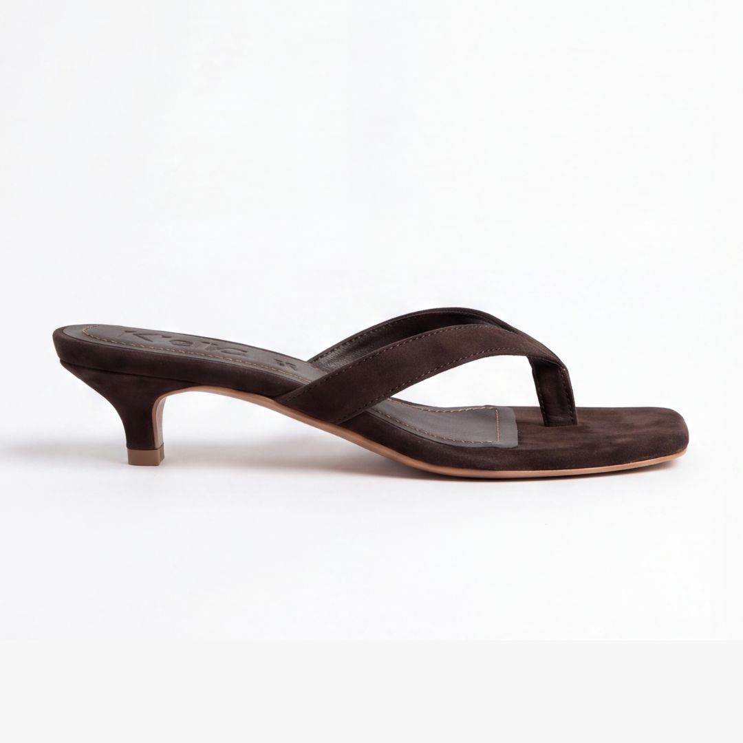 Sandalo con tacco Linda Dark Brown da donna