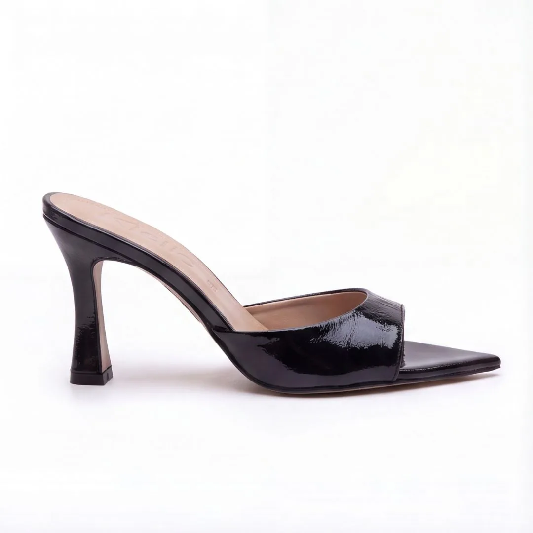 Lycia Black Pure, sandalo con tacco da donna