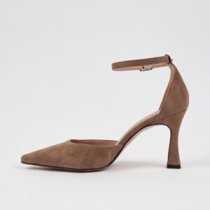 Modello Camilla Light Sand, décolleté da donna beige in pelle scamosciata