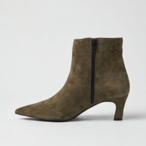 Marta Dark Green da donna, stivaletto in pelle con tacco 5,5 cm