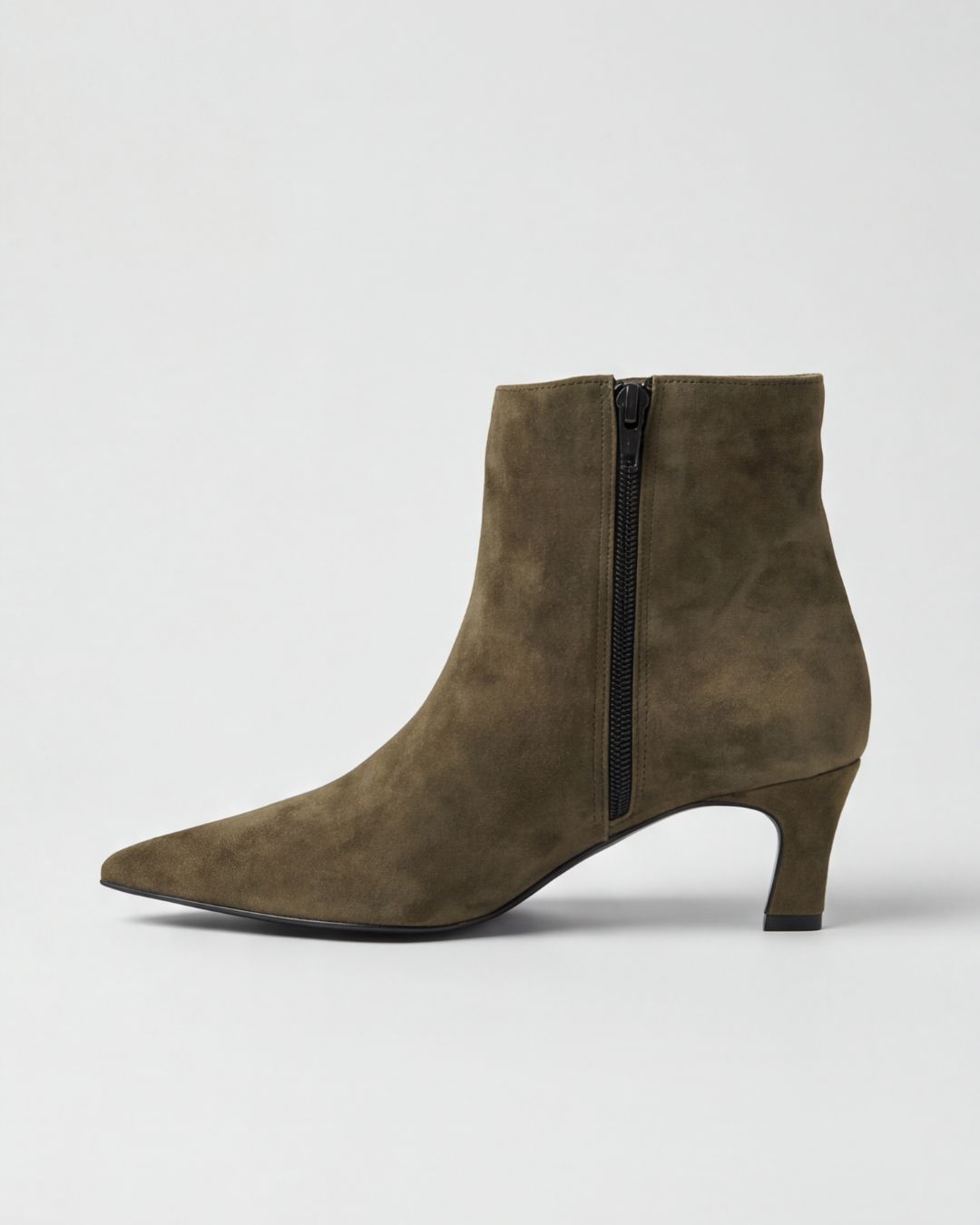 Marta Dark Green da donna, stivaletto in pelle con tacco 5,5 cm