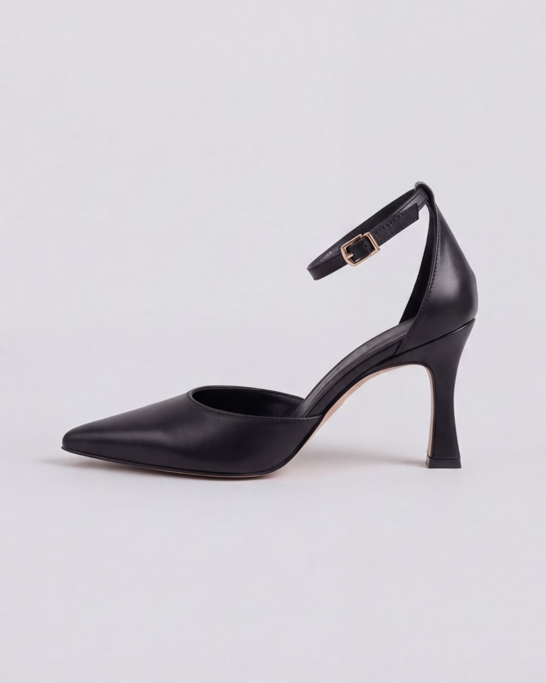 Lidia Total Black da donna, décolleté in pelle con tacco 8,5 cm