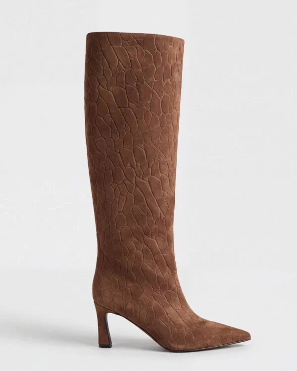 Stivale alto Mary Light Velvet Brown da donna