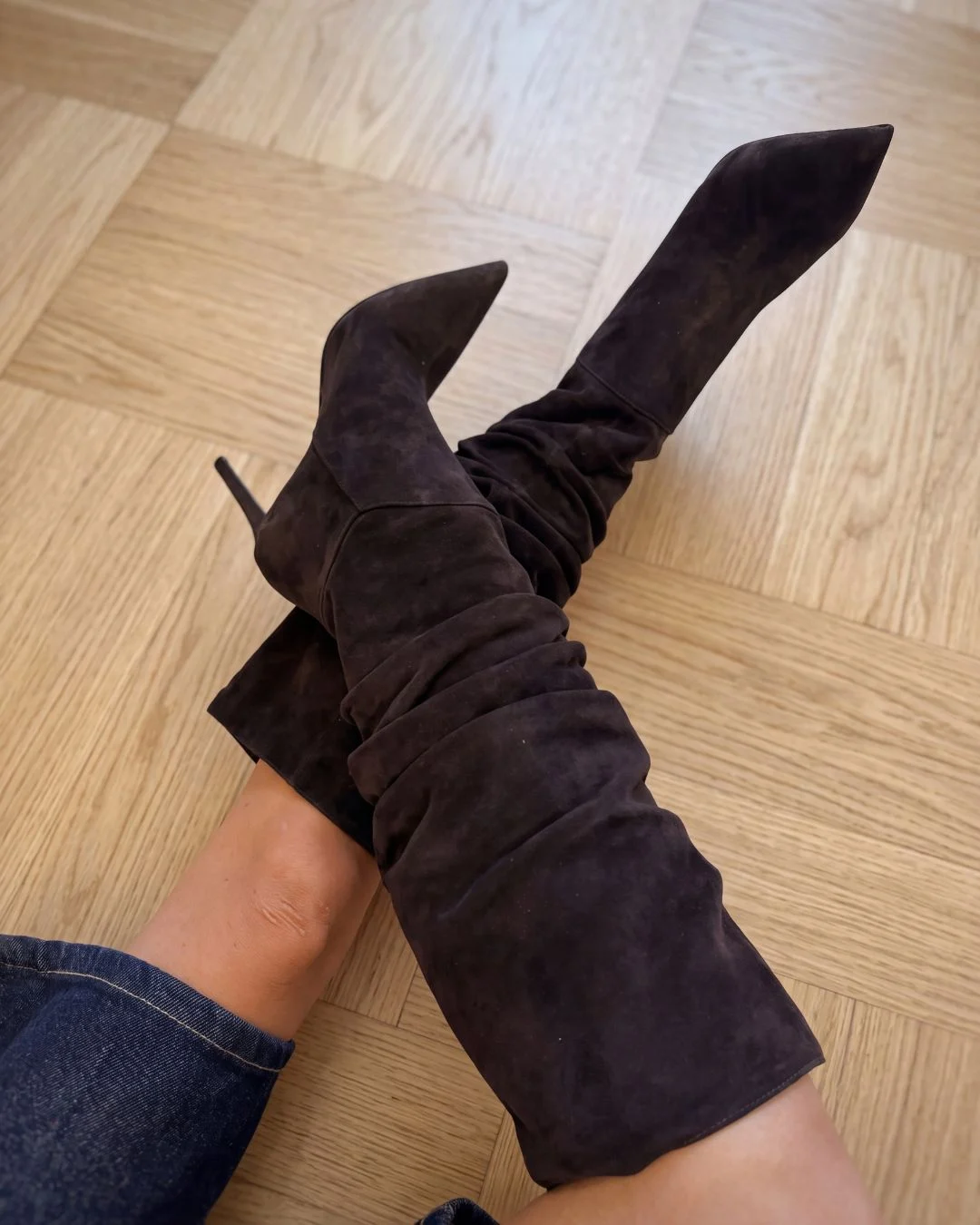 Stivale alto Celine Dark Chocolate da donna